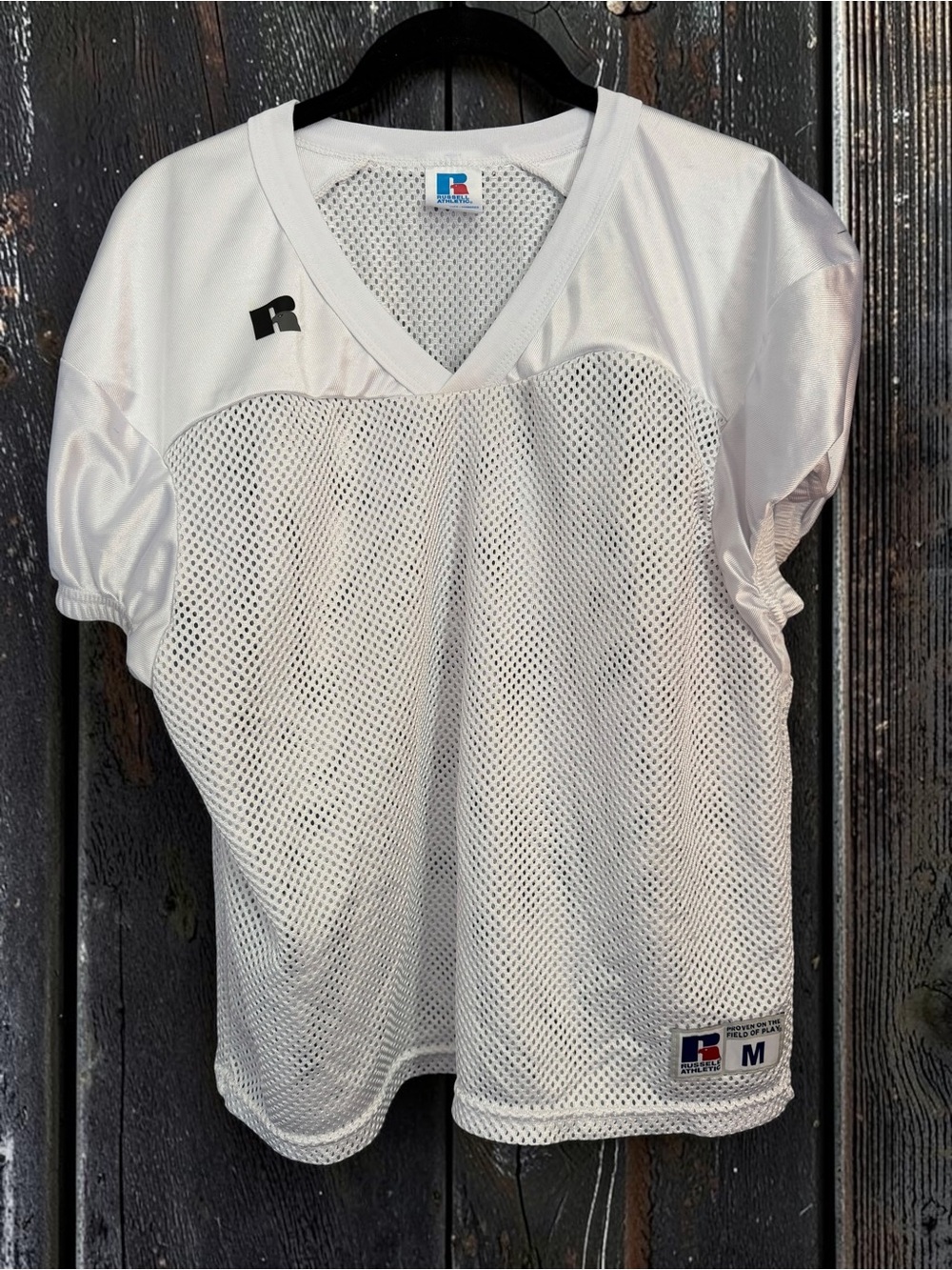 Russell Athletic Blank Mesh Football Jersey M White Practice Vintage